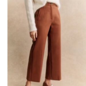 Sezane Martin Crop Trousers Brown - Size 14